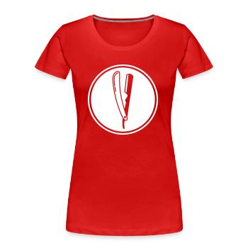 Shave Barber logo icon - Women's Premium Organic T-Shirt - red - Front - Mia (176cm)