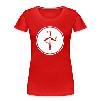 Wind turbine silhouette - Women's Premium Organic T-Shirt - red - Front - Mia (176cm)