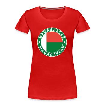 Madagaskar - Frauen Premium Bio T-Shirt - Rot - Vorne - Mia (176cm)