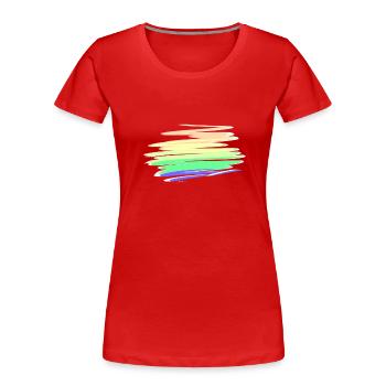 color gradient line stroke - Women's Premium Organic T-Shirt - red - Front - Mia (176cm)
