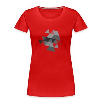triangle symbol pattern symbol - Women's Premium Organic T-Shirt - red - Front - Mia (176cm)