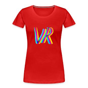 vr 3d effekt virtuelle realität gaming zocken - Frauen Premium Bio T-Shirt - Rot - Vorne - Mia (176cm)