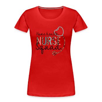 groupe d’infirmières à domicile Leopard Stethoscope - T-shirt bio Premium Femme - rouge - Devant - Mia (176cm)