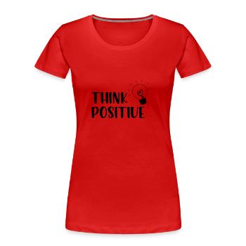 Think positive - Women's Premium Organic T-Shirt - red - Front - Mia (176cm)