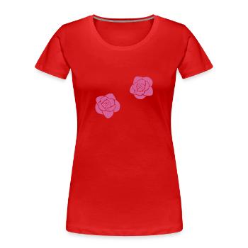 blumen rose blume symbol pflanze pink - Frauen Premium Bio T-Shirt - Rot - Vorne - Mia (176cm)