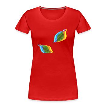 blätter blatt effekt 3d - Frauen Premium Bio T-Shirt - Rot - Vorne - Mia (176cm)