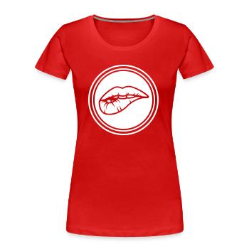 Lips - Women's Premium Organic T-Shirt - red - Front - Mia (176cm)