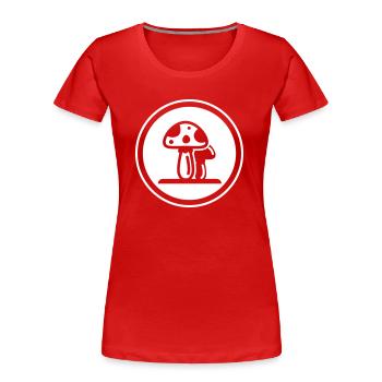 Icône Champignons - T-shirt bio Premium Femme - rouge - Devant - Mia (176cm)