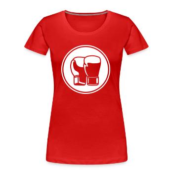 Symbole des gants de boxe - T-shirt bio Premium Femme - rouge - Devant - Mia (176cm)