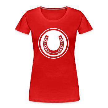 Hufeisen Symbol - Frauen Premium Bio T-Shirt - Rot - Vorne - Mia (176cm)