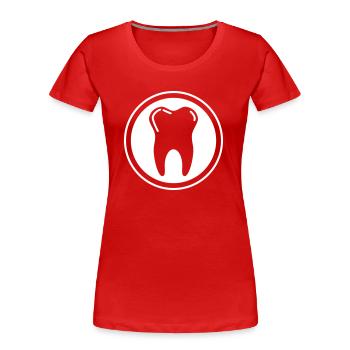 Tooth icon symbol - Women's Premium Organic T-Shirt - red - Front - Mia (176cm)