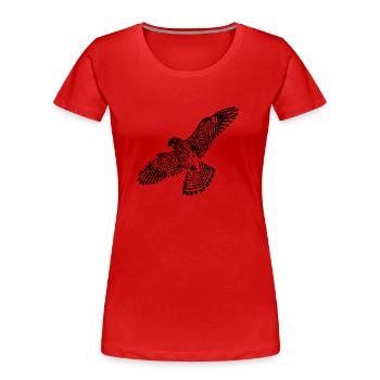Falcon in flight - Women's Premium Organic T-Shirt - red - Front - Mia (176cm)
