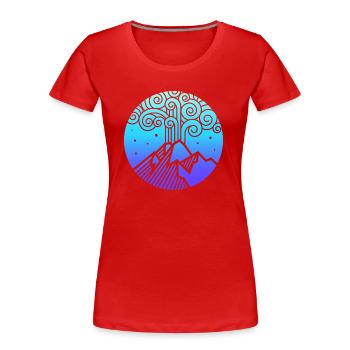 Vulkan - Frauen Premium Bio T-Shirt - Rot - Vorne - Mia (176cm)