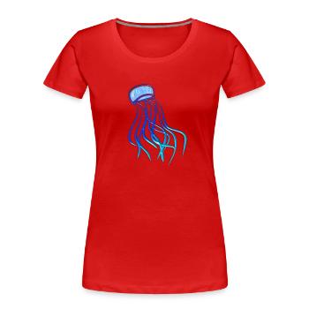 méduse animal animal biologie animale marine symbole bleu - T-shirt bio Premium Femme - rouge - Devant - Mia (176cm)