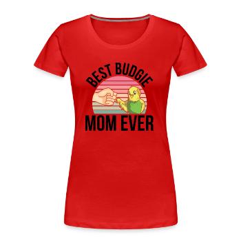 Perruche ondulée - T-shirt bio Premium Femme - rouge - Devant - Mia (176cm)