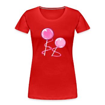 pinke lollipops cake pop - Frauen Premium Bio T-Shirt - Rot - Vorne - Mia (176cm)