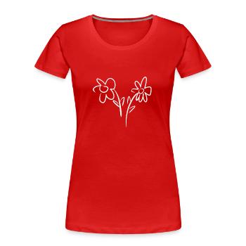 flowers cartoon symbol flower pattern - Women's Premium Organic T-Shirt - red - Front - Mia (176cm)