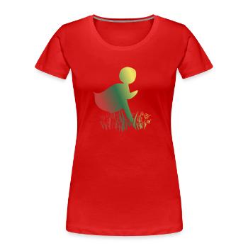 race man grass sport run hero - Women's Premium Organic T-Shirt - red - Front - Mia (176cm)
