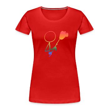 lgbt fleur amour homme amoureux - T-shirt bio Premium Femme - rouge - Devant - Mia (176cm)