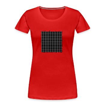 quadrat form gekreuzt kariert muster papier - Frauen Premium Bio T-Shirt - Rot - Vorne - Mia (176cm)