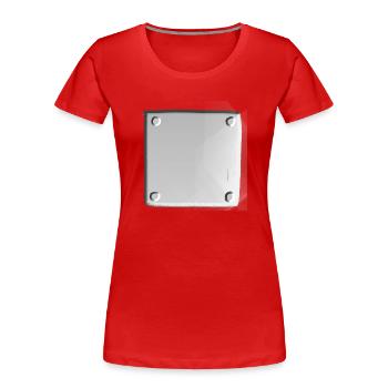 surface métallique clou forme carré carrée - T-shirt bio Premium Femme - rouge - Devant - Mia (176cm)