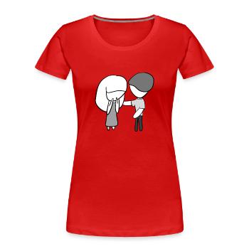 trösten helfen menschen vertrauen zusammenhalt - Frauen Premium Bio T-Shirt - Rot - Vorne - Mia (176cm)