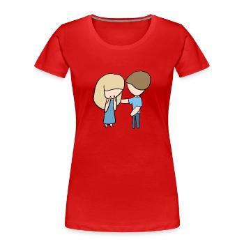trösten helfen menschen hilfe zusammenhalt - Frauen Premium Bio T-Shirt - Rot - Vorne - Mia (176cm)