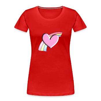 regenbogen rosa herz hintergrund - Frauen Premium Bio T-Shirt - Rot - Vorne - Mia (176cm)