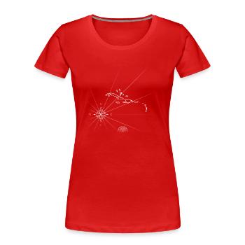 Navigation - Women's Premium Organic T-Shirt - red - Front - Mia (176cm)