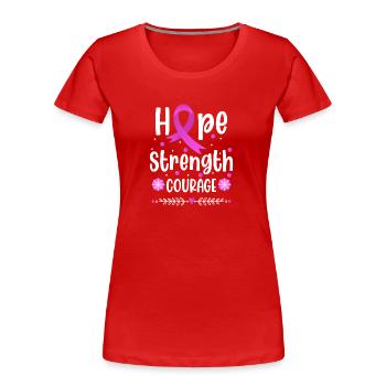 Hope Fuck Combattant du cancer - T-shirt bio Premium Femme - rouge - Devant - Mia (176cm)