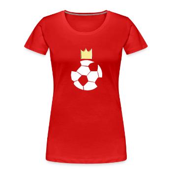 football ball sports sportsman crown symbol - Women's Premium Organic T-Shirt - red - Front - Mia (176cm)