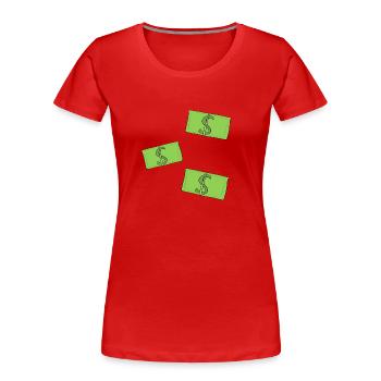 Geld Muster scheine dollar grün symbol - Frauen Premium Bio T-Shirt - Rot - Vorne - Mia (176cm)