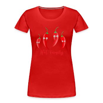 hot family,chilli,familie,hot,gemüse - Frauen Premium Bio T-Shirt - Rot - Vorne - Mia (176cm)