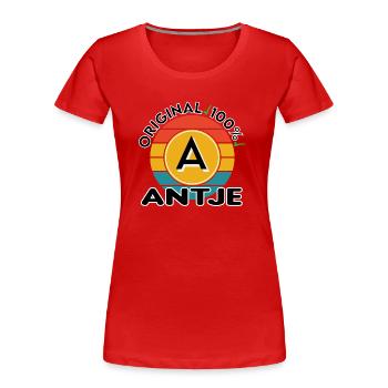 Antje - Frauen Premium Bio T-Shirt - Rot - Vorne - Mia (176cm)