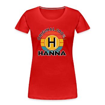 Hanna - Frauen Premium Bio T-Shirt - Rot - Vorne - Mia (176cm)