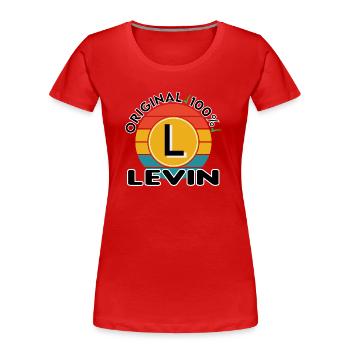 Levin - Frauen Premium Bio T-Shirt - Rot - Vorne - Mia (176cm)