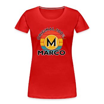 Marco - Frauen Premium Bio T-Shirt - Rot - Vorne - Mia (176cm)