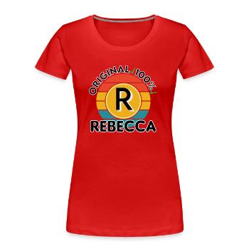 Rebecca - Frauen Premium Bio T-Shirt - Rot - Vorne - Mia (176cm)