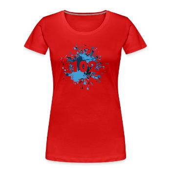 Statut Humeur Repos 102 Traitement Éclaboussure de couleur - T-shirt bio Premium Femme - rouge - Devant - Mia (176cm)
