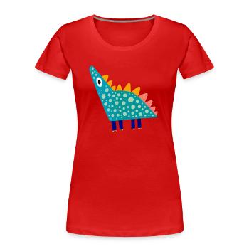 Cute Dinosaur Dino Gift Kids and Babies - Women's Premium Organic T-Shirt - red - Front - Mia (176cm)