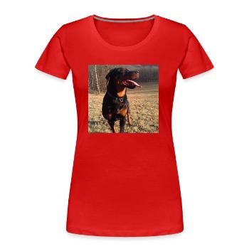 Rottweiler - Frauen Premium Bio T-Shirt - Rot - Vorne - Mia (176cm)