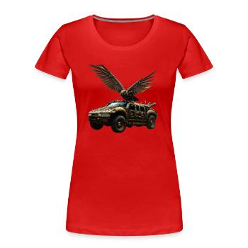 S’envoler - T-shirt bio Premium Femme - rouge - Devant - Mia (176cm)
