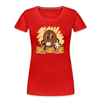 Café Tasse Caféine Cadeau Café en grains - T-shirt bio Premium Femme - rouge - Devant - Mia (176cm)