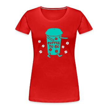 CAFÉ À EMPORTER CAFÉ DRÔLE - T-shirt bio Premium Femme - rouge - Devant - Mia (176cm)