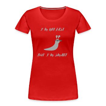 Not Fast But Smart - Frauen Premium Bio T-Shirt - Rot - Vorne - Mia (176cm)