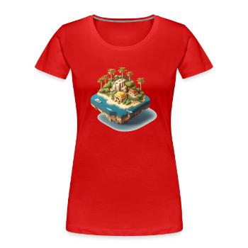 Island 3D Gift - Women's Premium Organic T-Shirt - red - Front - Mia (176cm)