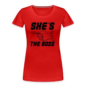shes the boss - Women's Premium Organic T-Shirt - red - Front - Mia (176cm)