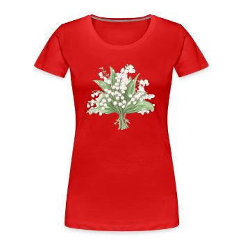 Bouquet de muguet - T-shirt bio Premium Femme - rouge - Devant - Mia (176cm)
