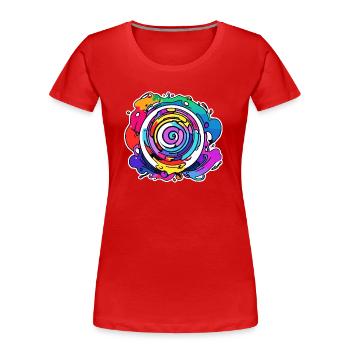 Verspielte Farben - Frauen Premium Bio T-Shirt - Rot - Vorne - Mia (176cm)