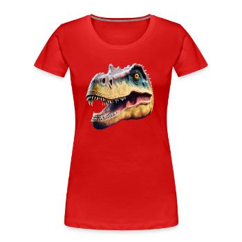 Dino Head - Dinosaur Head - Women's Premium Organic T-Shirt - red - Front - Mia (176cm)